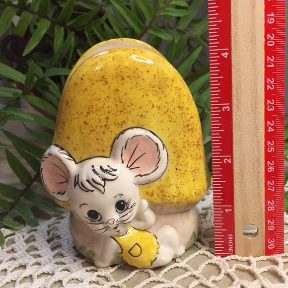 Vintage Mouse And Mushroom Napkin Holder Hand Painted 1983 - Picture 10 of 12